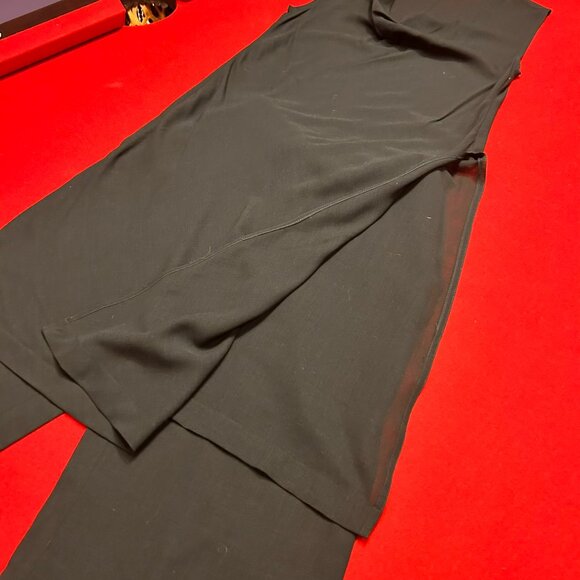 Guy Laroche Paris Collection Sheer Black 2-Piece Tunic & Pants Set Size 10 - Picture 5 of 9